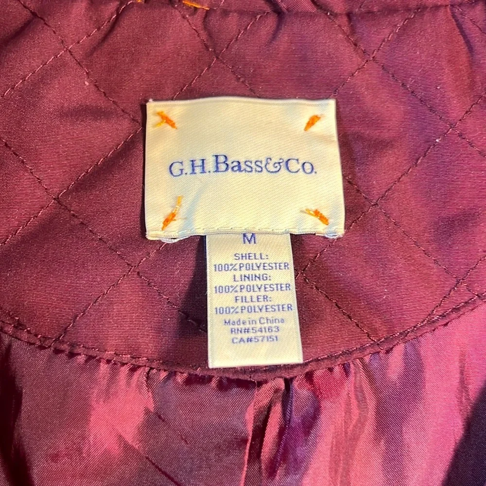 G.H. Bass & Co. Quilted Vest in Plum Sz M